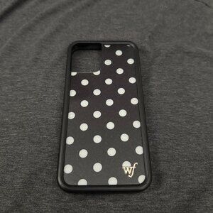 Black Polka Dot Wildflower iPhone 12 mini Phone case